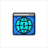 The world is a computer icon vector