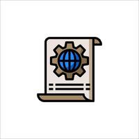 A globe icon on a paper document vector