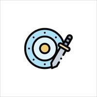 A knife and a disk icon vector