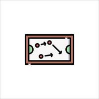 A table with a ball in it and a line of arrows vector