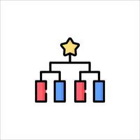 A star icon with a tree of boxes and a star vector