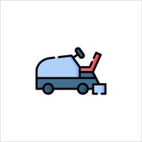 A car with a person inside it on a white background vector