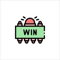 Win icon illustration, flat line style illustration, illustration, flat design, flat design, vector