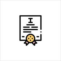 A certificate icon with a ribbon and a smiley face vector