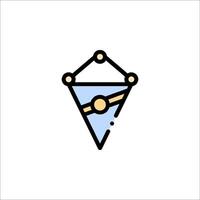 A triangle with a gold star on it vector