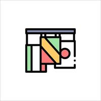 A colorful icon of a computer monitor with a computer screen vector