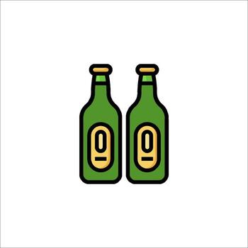 Two beer bottles with the number zero on them vector