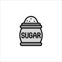 Sugar icon in black and white on white background vector