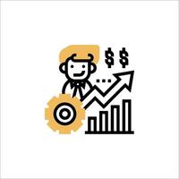 Businessman with a graph and money icon vector