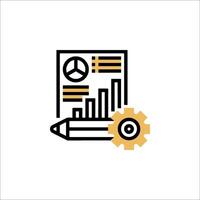 A pencil and a paper with a graph on it vector