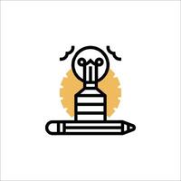 A light bulb with a pencil on top of it vector