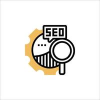 Seo logo with a magnifying glass and a clock vector