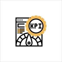 A logo for kpi with a clock and a clock vector