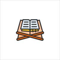 An open book icon with a cross on top vector