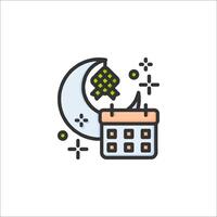 A calendar with a moon and stars on it vector