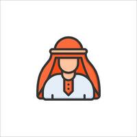 Arabic man icon in line style vector