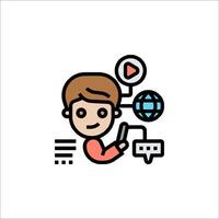 A man holding a phone and looking at a globe vector