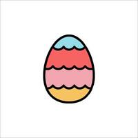 An easter egg icon with a colorful design vector
