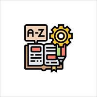 An open book with a clock and a sign that says a z vector