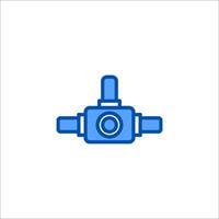 A blue valve icon on a white background vector