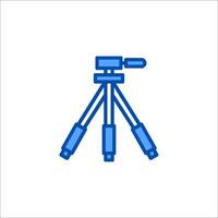 A blue icon of a tripod on a white background vector