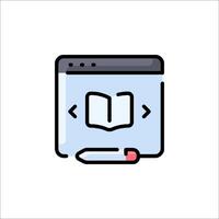 A computer screen with a book icon vector
