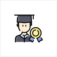 Graduation icon with a man in a graduation cap vector