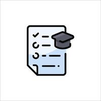 Graduation cap icon on a checklist illustration vector