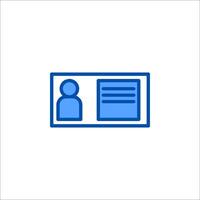 A blue icon of a person in a file vector