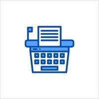 A blue icon of a printer on a white background vector