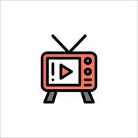 Tv icon with play button on top of it vector