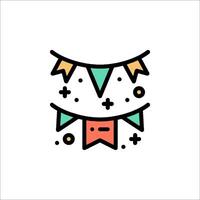 A colorful banner with a smiley face on it vector