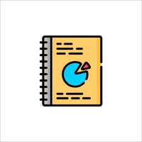 A notebook with a pie chart on it vector