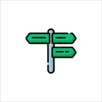 A green sign pointing to the left and right vector