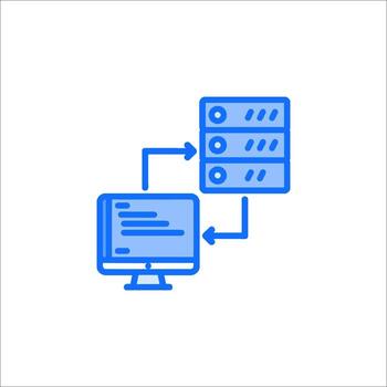 A computer with a server on top of it vector