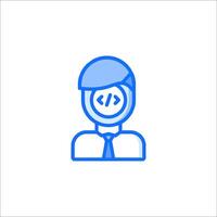 A man with a computer icon on his face vector