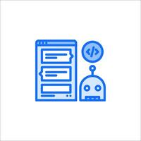 A robot and a computer icon vector