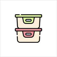 Two boxes stacked on top of each other with a lid vector