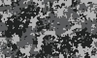 Abstract grayscale digital camouflage pattern. Ideal for backgrounds, textures, or militarythemed designs. Its pixelated style offers a modern, versatile aesthetic. vector