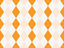 Vibrant argyle pattern in orange and cream. Perfect for backgrounds, textiles, or website design. This classic geometric design offers a touch of sophistication and playful energy. vector