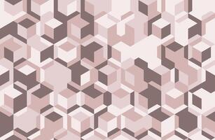 Abstract geometric background with a captivating interplay of pink and brown cubes. vector