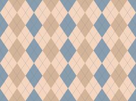 Elegant argyle pattern in soft blue and beige. Perfect for backgrounds, textiles, or fashion designs. Subtle texture and classic style create a sophisticated aesthetic. vector