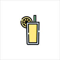 A lemonade drink icon with a straw vector