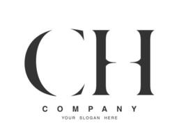 CH logo design. Initial letter c and h serif font style. Creative classic company name typography. Trendy logotype or identity. vector