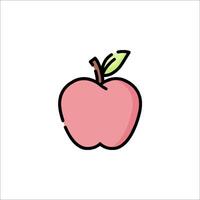 An apple icon in a simple style vector