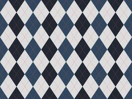 Stylish argyle pattern in navy, gray, and white. Perfect for backgrounds, textiles, or fashion designs. Clean lines and classic diamond shapes create a sophisticated, timeless aesthetic. vector