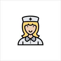 A nurse icon in a flat style vector