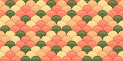 Abstract seamless pattern with overlapping pastel colored scales. Perfect for textile prints, website backgrounds, and decorative design. Evokes a sense of tranquility and natural beauty. vector