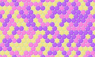Abstract pastel pattern of overlapping circles in purple, pink yellow. Ideal for backgrounds, websites, branding, textiles, and playful designs. Evokes feelings of sweetness, joy, and energy. vector