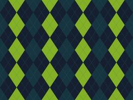 Vibrant argyle pattern in lime green and dark teal. A classic design with modern color scheme, perfect for backgrounds, textiles, and website design. vector